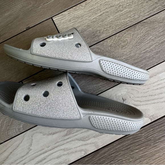 Crocs Unisex Classic Glitter Slides | Size: W10 M8 | Excellent Condition - Picture 6 of 8